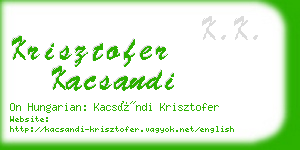 krisztofer kacsandi business card